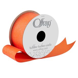 Offray Glitter 16.5 mm Grosgrain Ribbon Orange 16.5 mm x 2.74 m