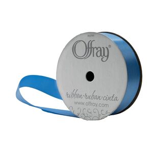 Offray Single Face 22 mm Satin Ribbon Blue 22 mm x 6.4 m