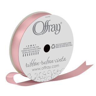 Offray Single Face 16 mm Satin Ribbon Pink Blush 16 mm x 6.4 m