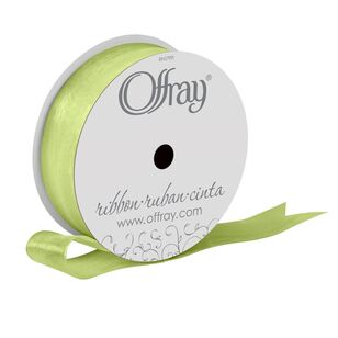 Offray Simply Sheer 22 mm Ribbon Lemongrass 22 mm x 6.4 m