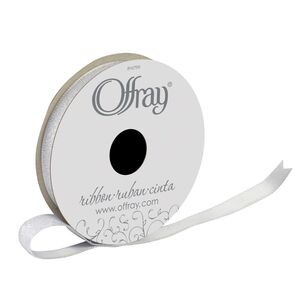 Offray Wired 9.5 mm Luxe Ribbon Grey 9.5 mm x 2.74 m