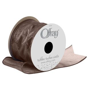 Offray Wired 57 mm Quest Ribbon Brown 57 mm x 2.74 m
