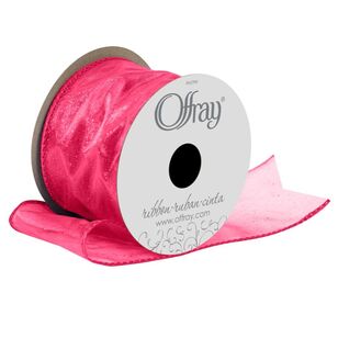 Offray Wired 57 mm Quest Ribbon Pink 57 mm x 2.74 m