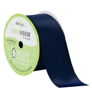 Offray Renew Wired 38 mm Grosgrain Ribbon Navy 38 mm x 2.74 m