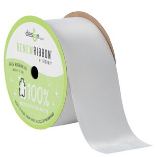 Offray Renew Wired 38 mm Double Face Satin Ribbon White 38 mm x 2.74 m