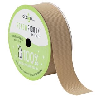 Offray Renew Wired 22 mm Grosgrain Ribbon Natural 22 mm x 2.74 m