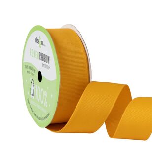 Offray Renew Wired 22 mm Grosgrain Ribbon Yellow/Gold 22 mm x 2.74 m