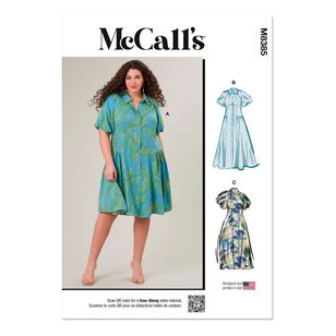 Mccalls M8385 Misses' Shirtdress Pattern White
