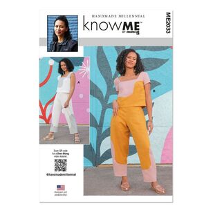 Know Me ME2033 Misses' Crop Tops and Pants Pattern White