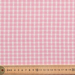 Yarn Dyed Spot Check 112 cm Cotton Fabric Baby Pink 112 cm