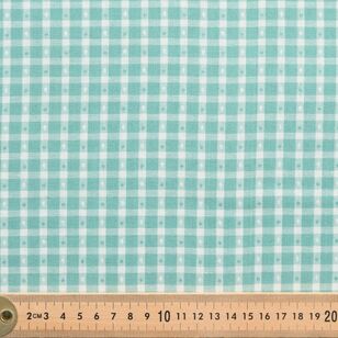 Yarn Dyed Spot Check 112 cm Cotton Fabric Green 112 cm