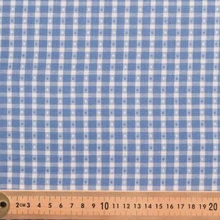 Yarn Dyed Spot Check 112 cm Cotton Fabric Regatta Blue 112 cm