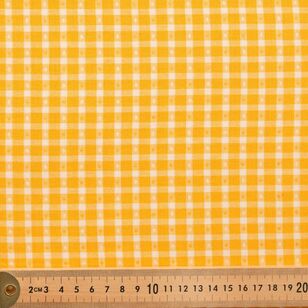 Yarn Dyed Spot Check 112 cm Cotton Fabric Yellow 112 cm