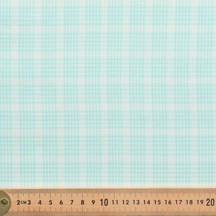 Yarn Dyed Tea Towel Check 112 cm Cotton Fabric Aqua 112 cm