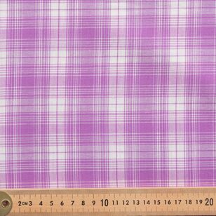 Yarn Dyed Large Check 112 cm Cotton Fabric Purple 112 cm