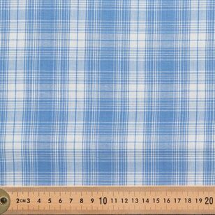 Yarn Dyed Large Check 112 cm Cotton Fabric Regatta Blue 112 cm