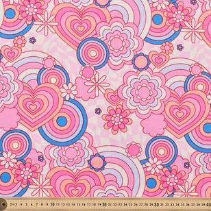 Psychedelic Printed 112 cm Flannelette Fabric Multicoloured 112 cm