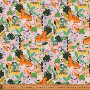 Jungle Critters 112 cm Flannelette Fabric Multicoloured 112 cm