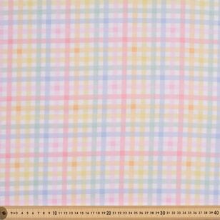 Pastel Gingham 112 cm Cotton Flannelette Fabric Multicoloured 112 cm