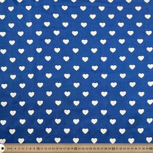 Heart 148 cm Silky Satin Fabric Blue