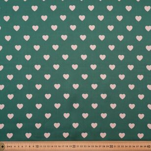 Heart 148 cm Silky Satin Fabric Green 148 cm