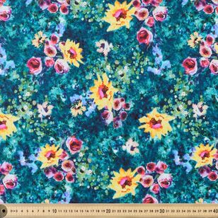 Flowers in the Night 112 cm Cotton Fabric Green 112 cm