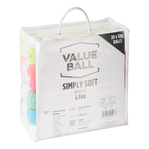 Value Ball Simply Soft 1.5 kg Yarn Go Bag Neon Pop