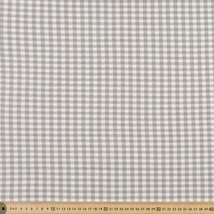 Gingham 148 cm Cotton Spandex Fabric Grey 148 cm