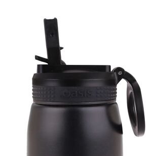 Oasis 780 ml Stainless Steel Insulated Bottle With Sipper Straw Black 780 mL