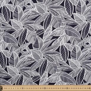 Leaves 140 cm Combed Cotton Fabric Black & White