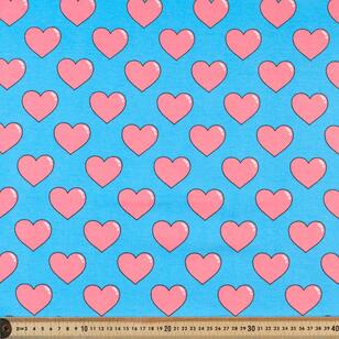 Hearts 148 cm Cotton Spandex Fabric Pink Hearts 148 cm