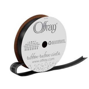 Offray Opaque Edge Ribbon Black 16 mm x 2.7 m