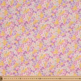 Flower Fields 112 cm Japanese Poplin Fabric Pink 112 cm