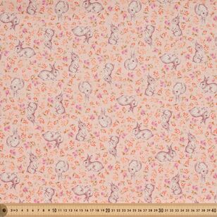 Rabbit Garden 112 cm Japanese Poplin Fabric Berry & Pink 112 cm