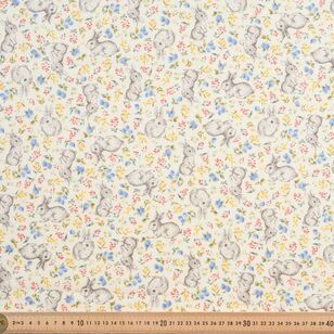 Rabbit Garden 112 cm Japanese Poplin Fabric Multicoloured 112 cm