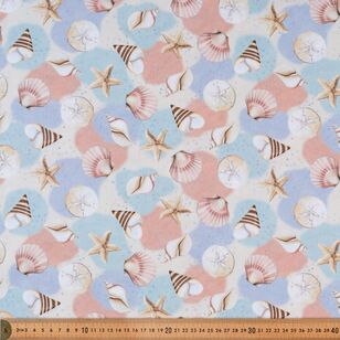 Blank Quilting Co Ocean Oasis Seashells and Starfish 112 cm Cotton Fabric Blue 112 cm