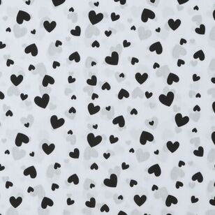 Semco Hearts Pre-cut Fabric Black 2 m x 112 cm