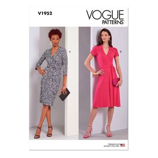 Vogue V1952 Misses' Wrap Dresses Pattern White