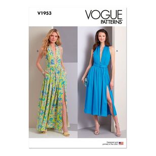 Vogue V1953 Misses' Dress In Two Lengths and Belt Pattern White