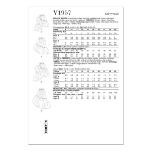 Vogue V1957 Misses' Skirts Pattern White