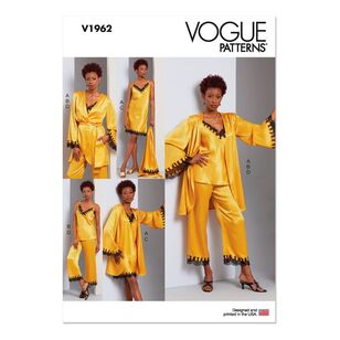 Vogue V1962 Misses' Robe, Camisole, Slip Dress and Pants Pattern White