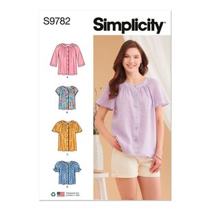 Simplicity S9782 Misses' Tops Pattern White