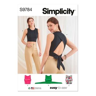 Simplicity S9784 Misses' Knit Tops Pattern White XS - XXL