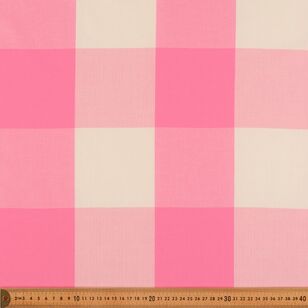 4 inch Mega Gingham 145 cm Cotton Fabric Pink Cosmos & White 145 cm