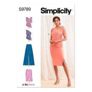 Simplicity S9789 Misses Knit Tops, Pants and Skirt Pattern White