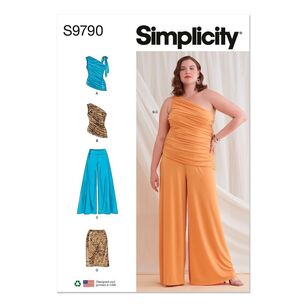 Simplicity S9790 Women's Knit Tops, Pants and Skirt Pattern White