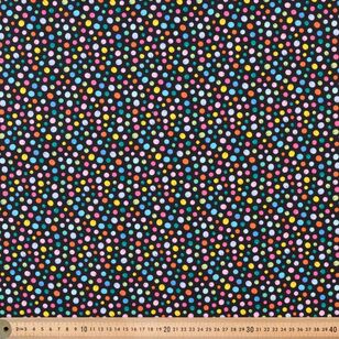 Fabric Traditions Rainbow Dots 112 cm Cotton Poplin Fabric Black 112 cm
