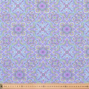 Fabric Traditions Tiled Fresco 112 cm Cotton Fabric Purple 112 cm