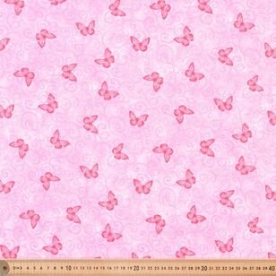 Fabric Traditions Butterfly Swirl 112 cm Cotton Fabric Pink 112 cm