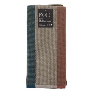 KOO Emil Cotton Tea Towel 2 Pack Rust